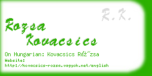 rozsa kovacsics business card